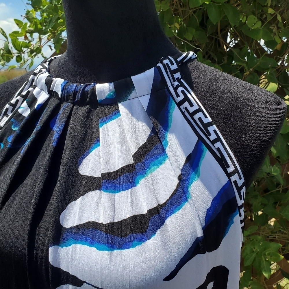 White House Black Market Graphic Animal Print Mini Dress Tunic Top Size XL NWOT - Picture 13 of 16